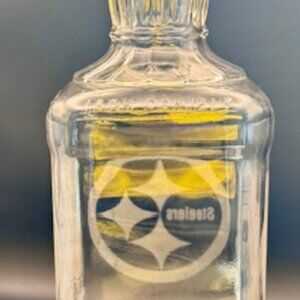 Pittsburgh Steeler, Penguins, Pirates and City Skyline engraved Bottle